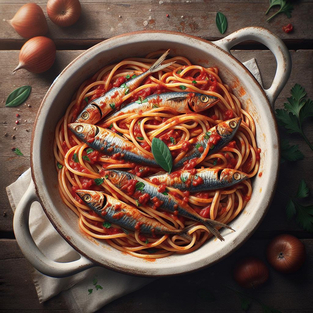 Espaguetón al ragú de salmonetes