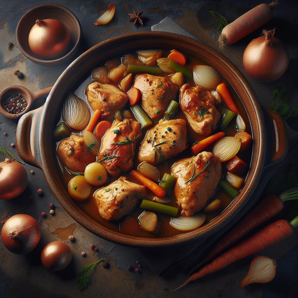Estofado de pollo al Marsala