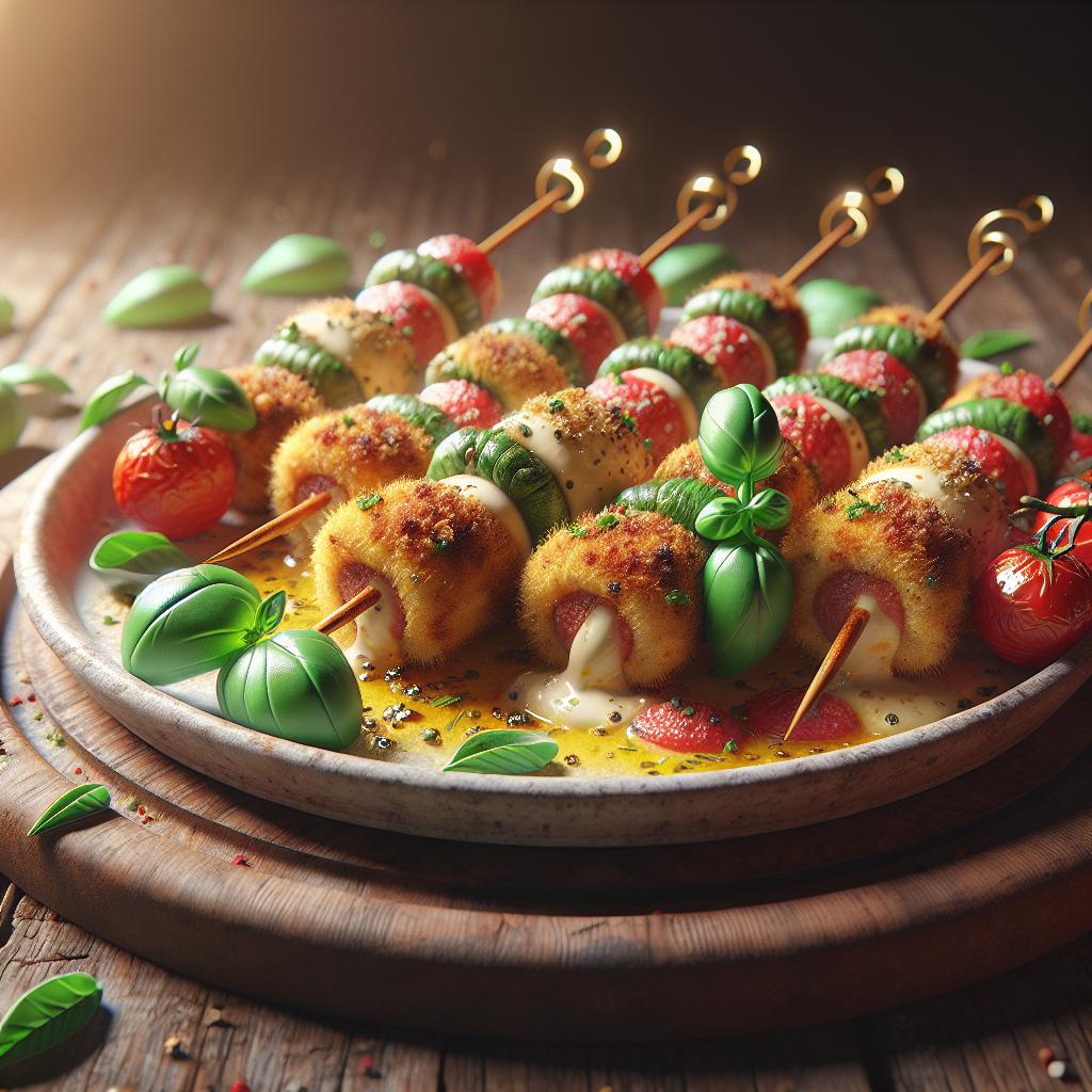 Brochetas de rollitos deliciosos