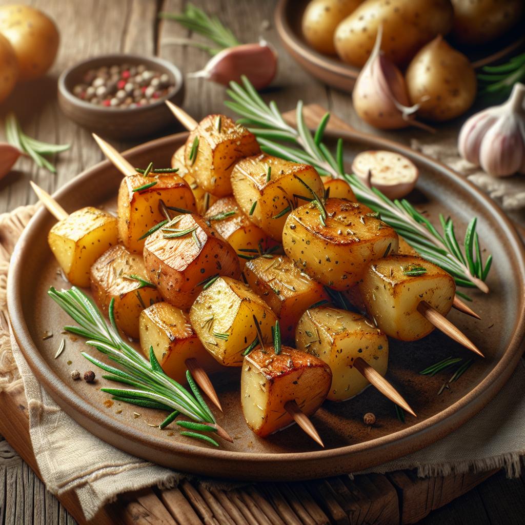 Brochetas de patatas