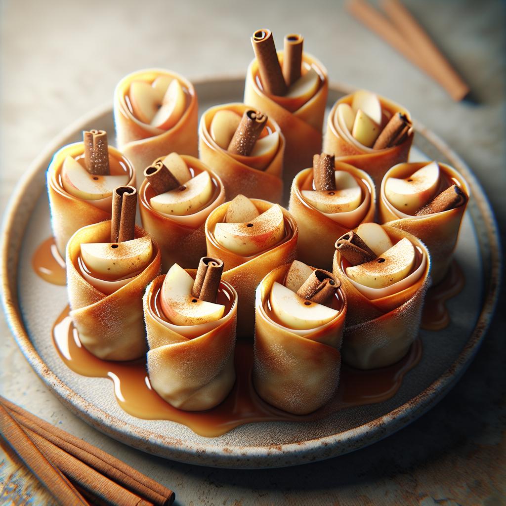 Rollitos de primavera de manzana y canela