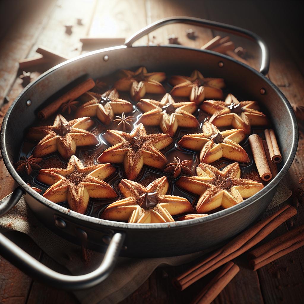 Estrellas crujientes con chocolate y canela