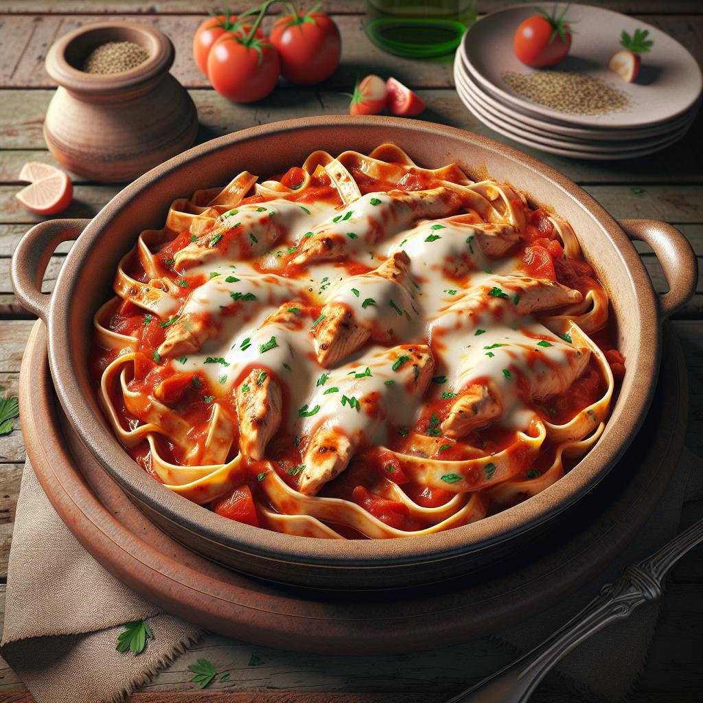 Tiras de pollo a la pizzaiola