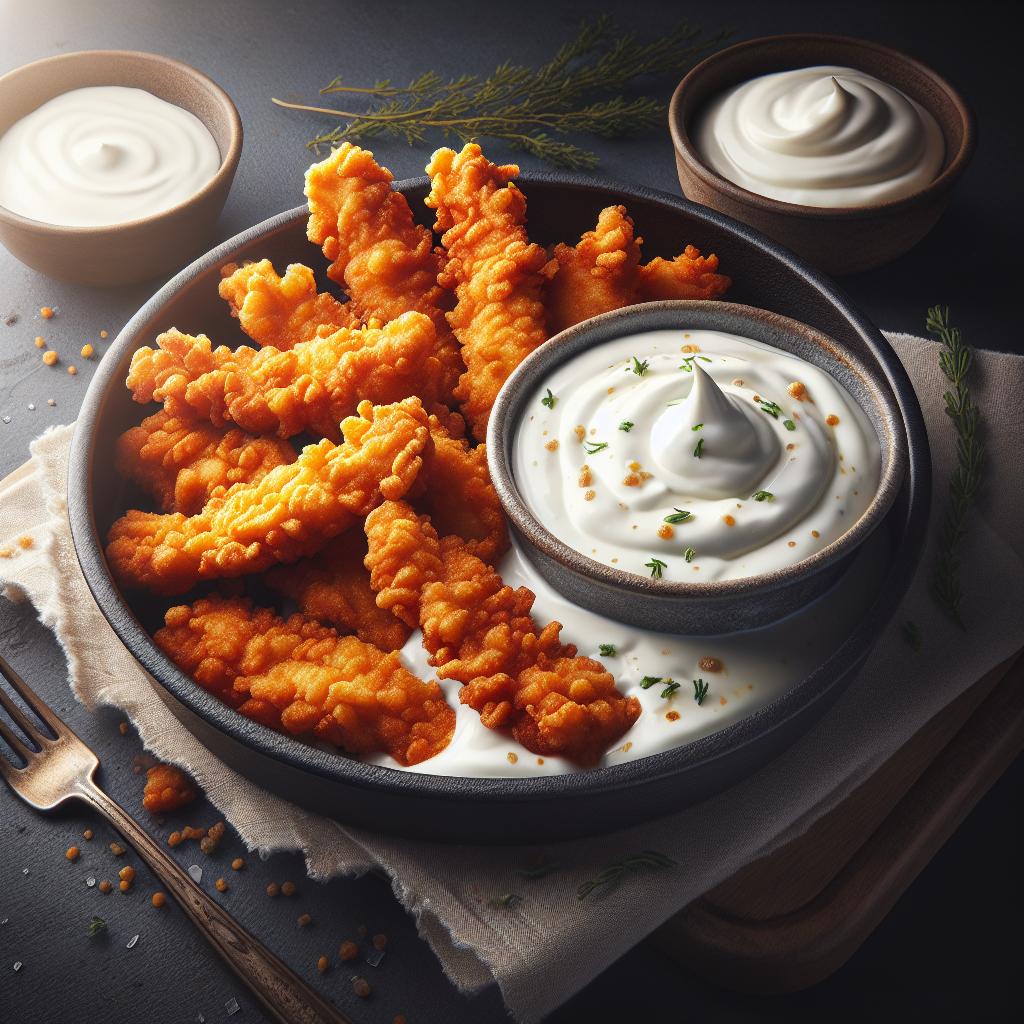 Tiritas de pollo frito al yogur