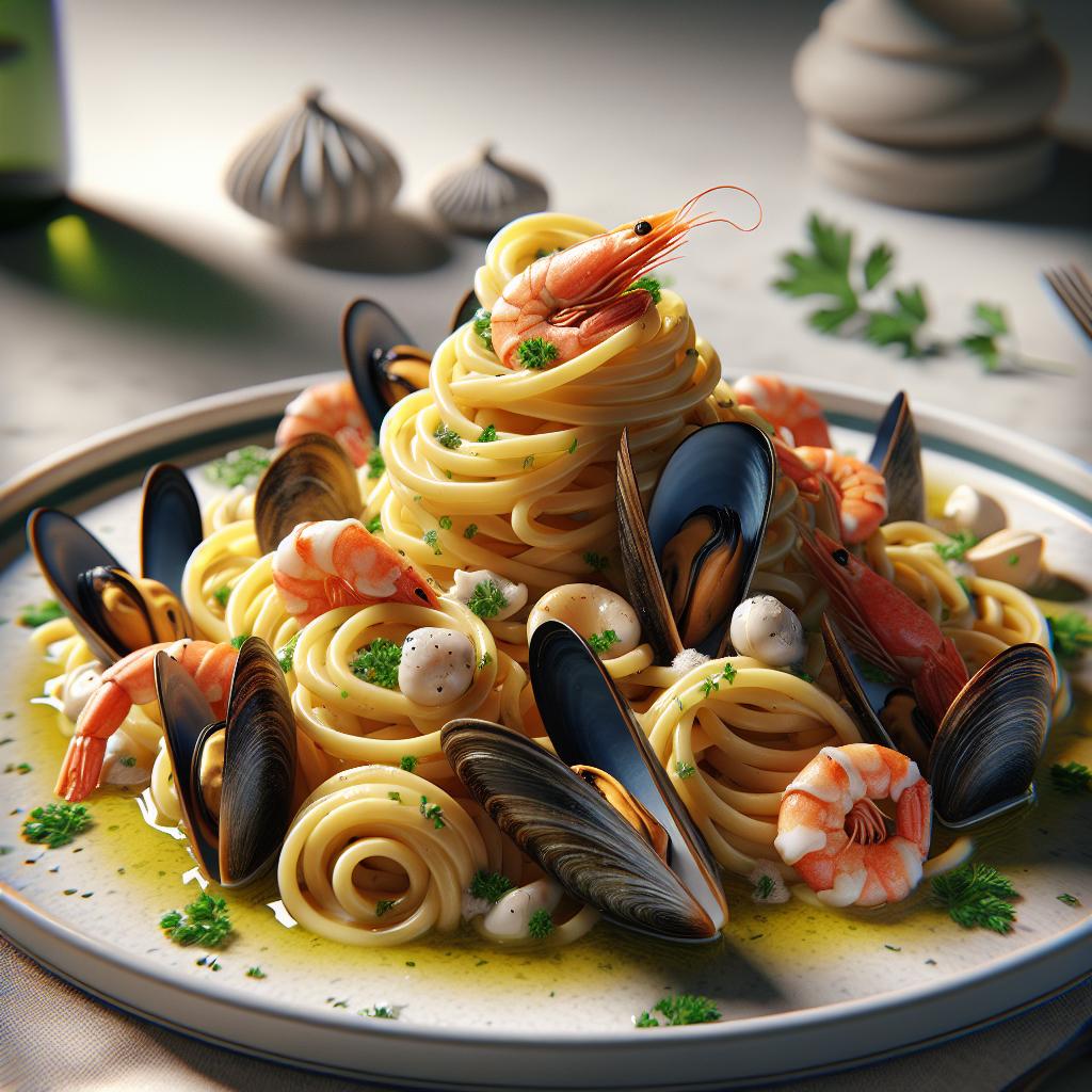 Strozzapreti con frutos del mar