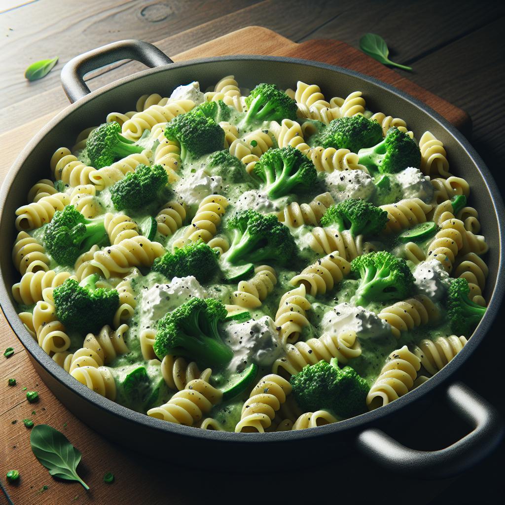 Strozzapreti en crema de cimas de brócoli y ricotta
