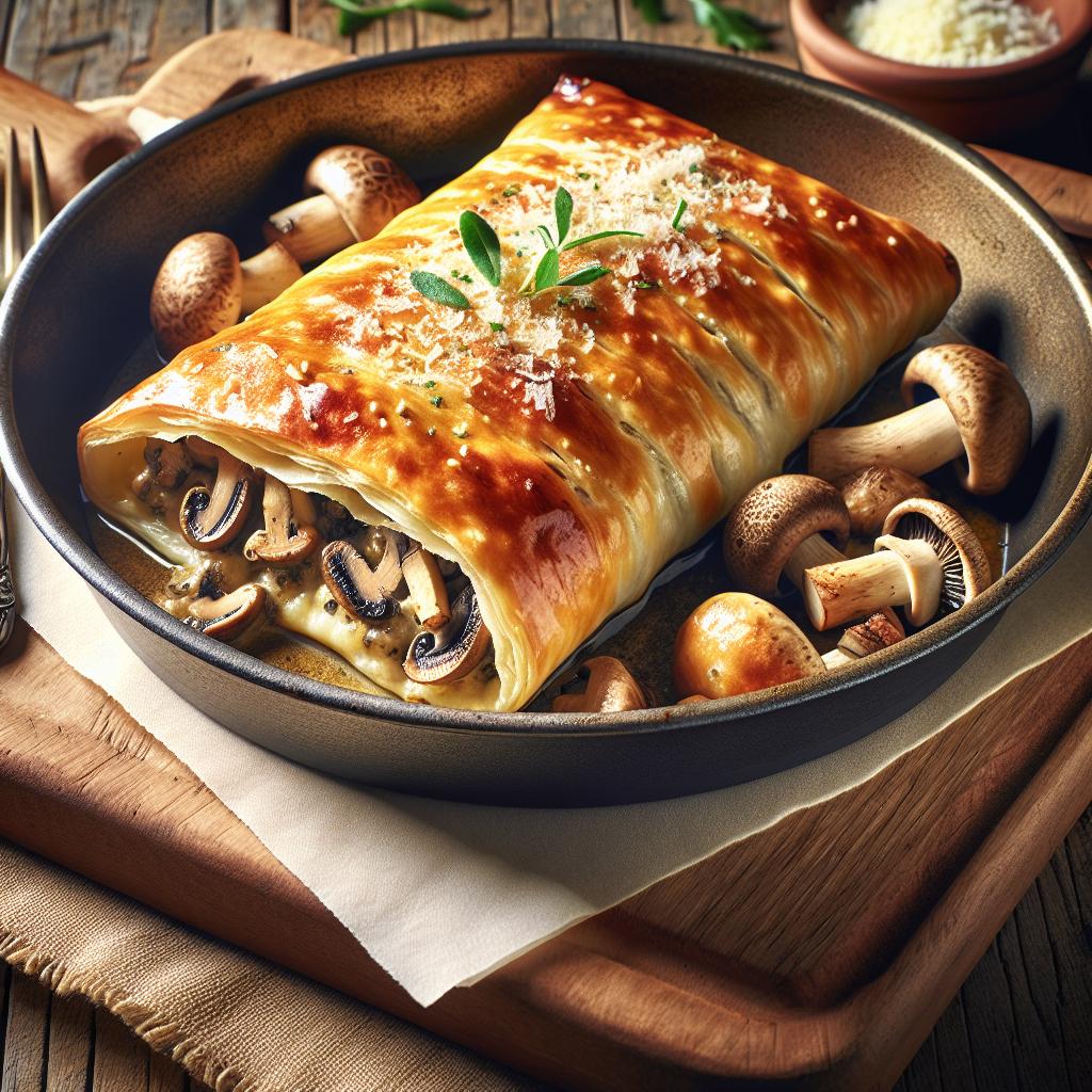 Strudel de hongos porcini