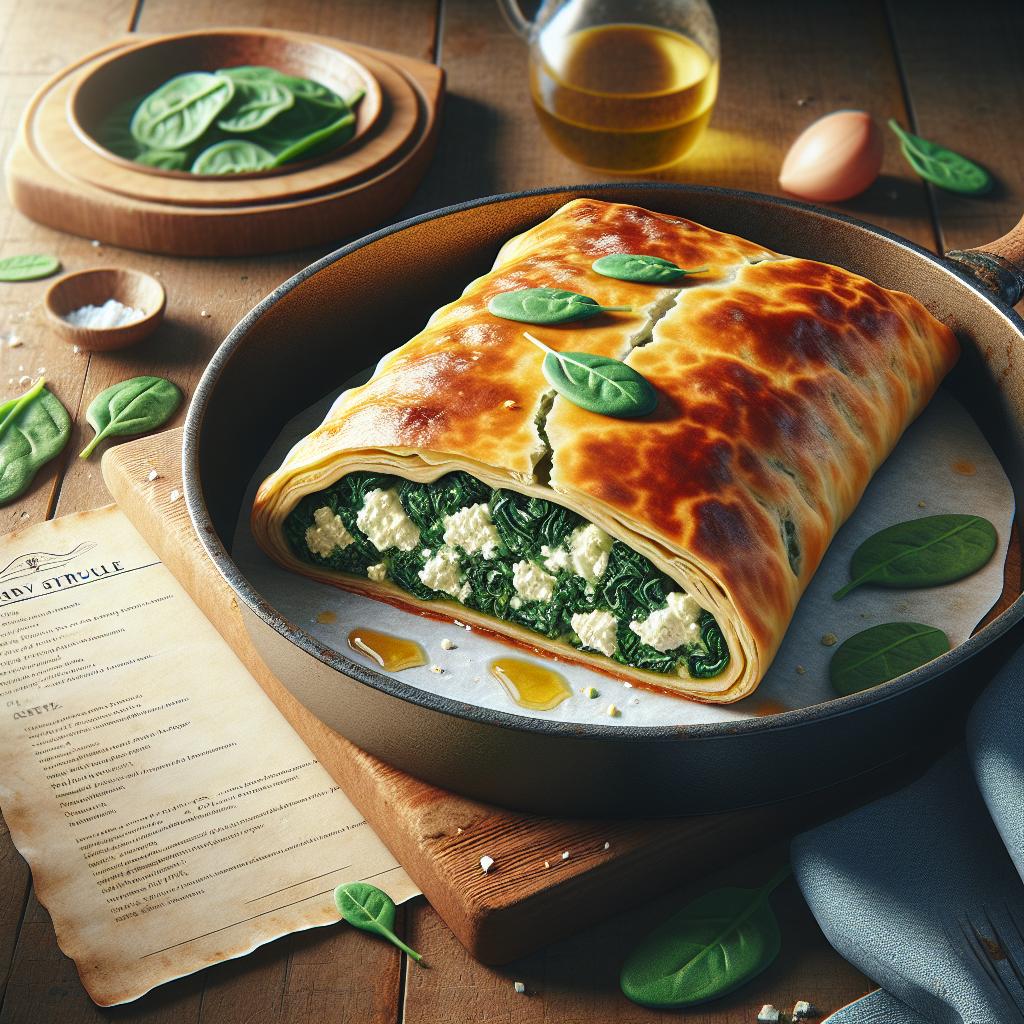 Strudel con ricotta y espinacas