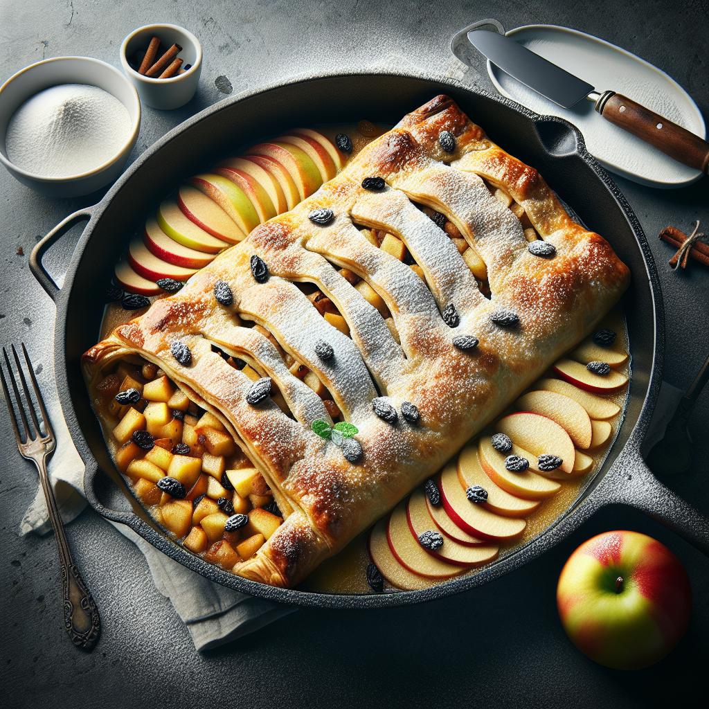 Strudel de manzanas con masa quebrada