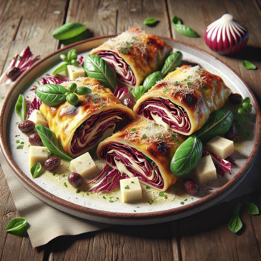 Strudel salado con radicchio de Treviso y Montasio