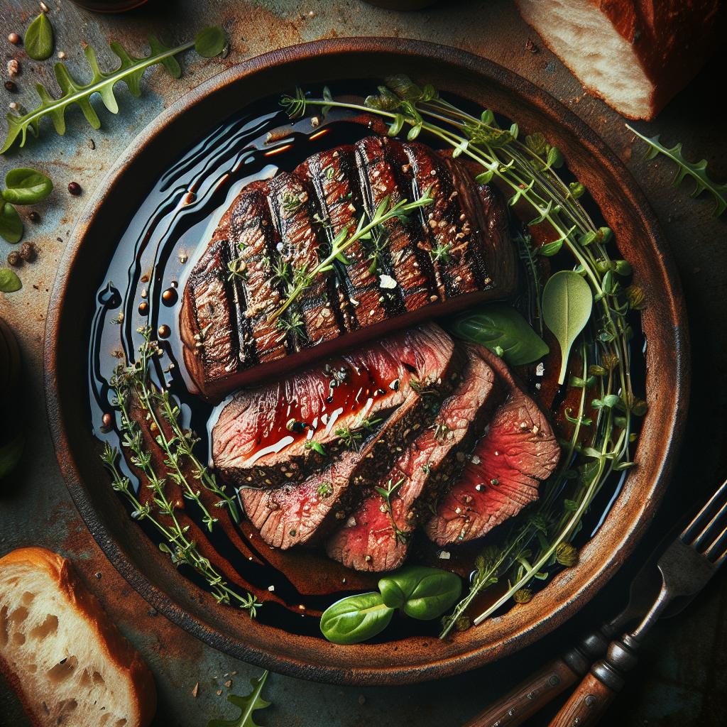 Tagliata con hierbas aromáticas