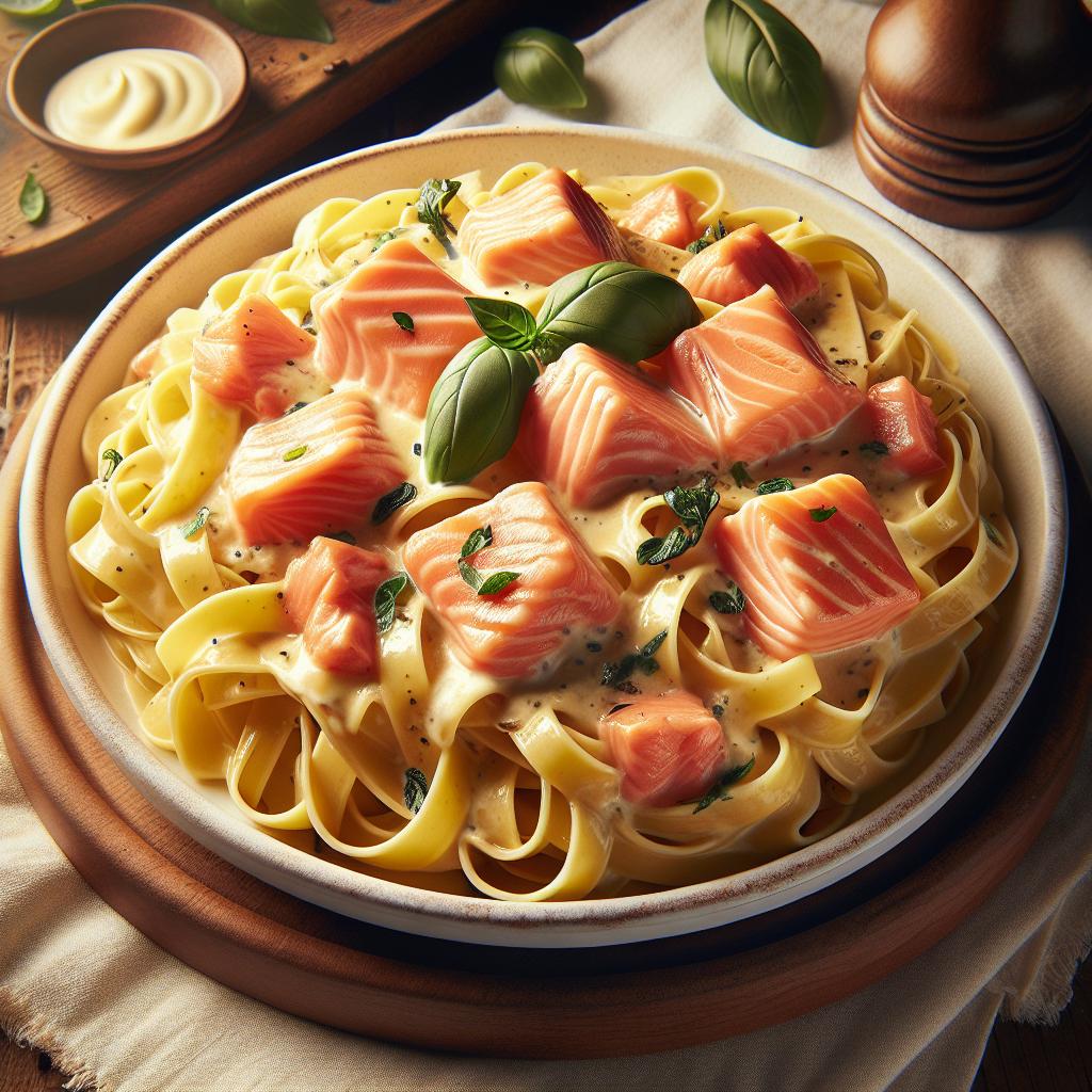 Tagliatelle salmón y nata