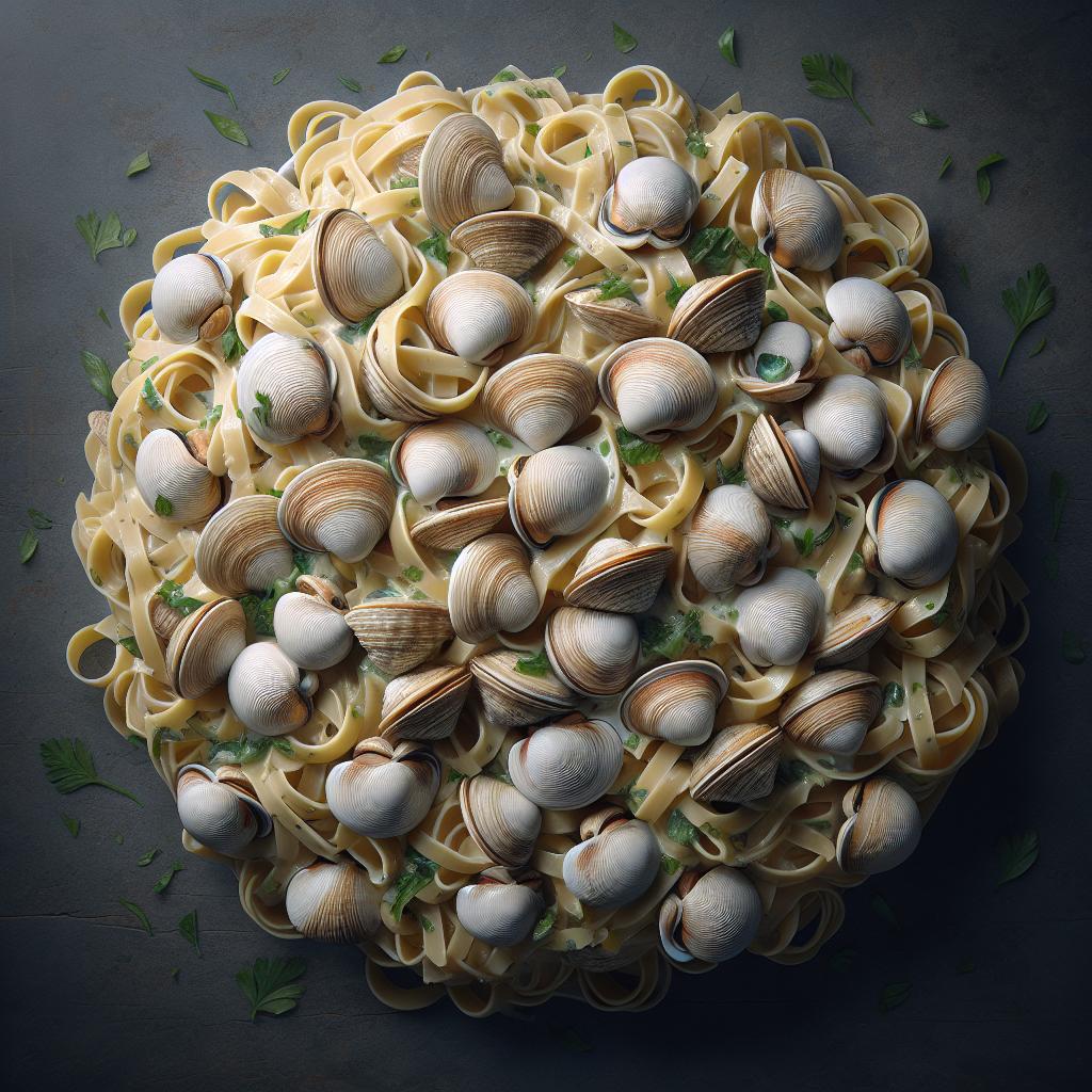 Tagliolini con almejas fujute