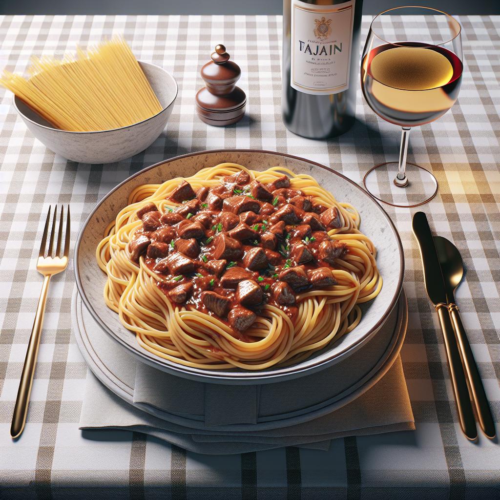 Tajarin con salsa de carne e hígados
