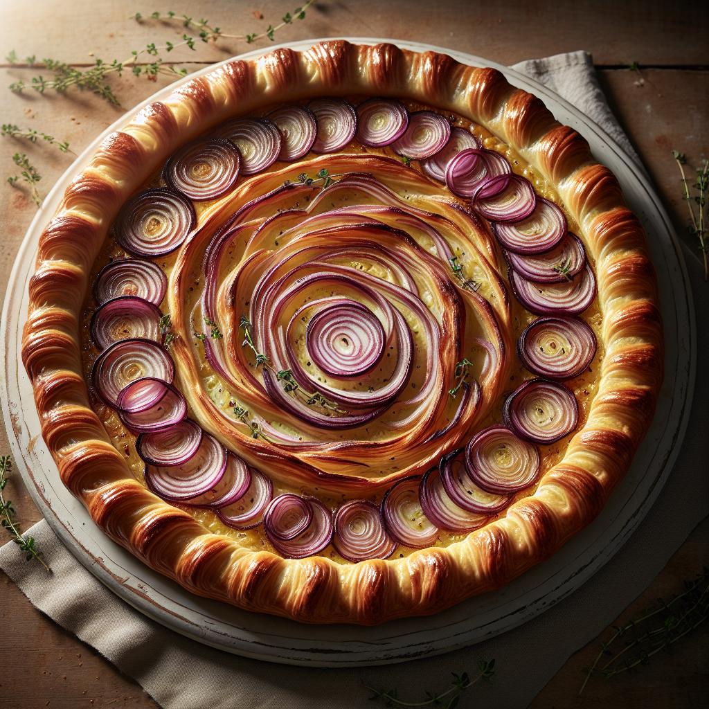 Tarta fina de chalotes