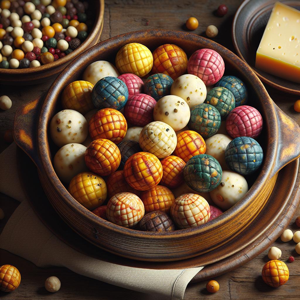 Trufas de queso de cuatro colores