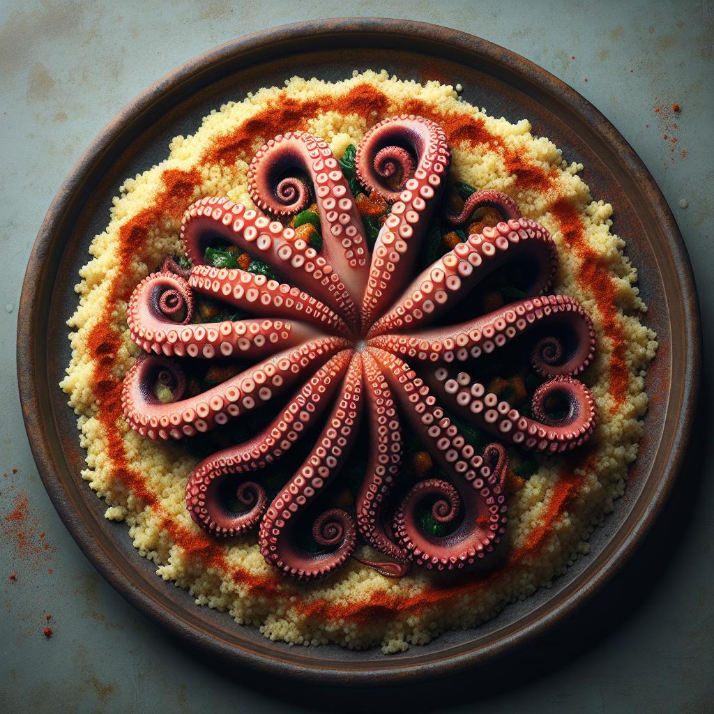 Tentáculos de pulpo con cuscús a la paprika