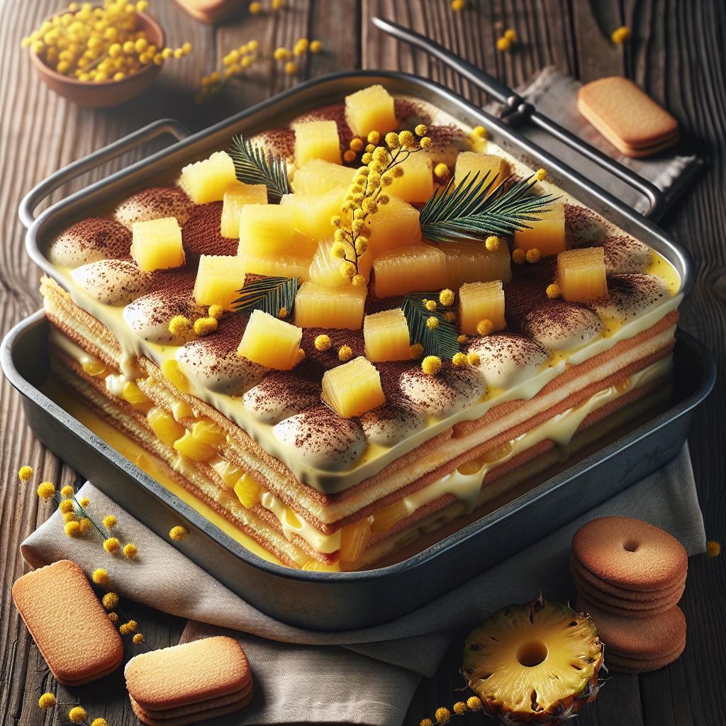 Tiramisú de piña mimosa