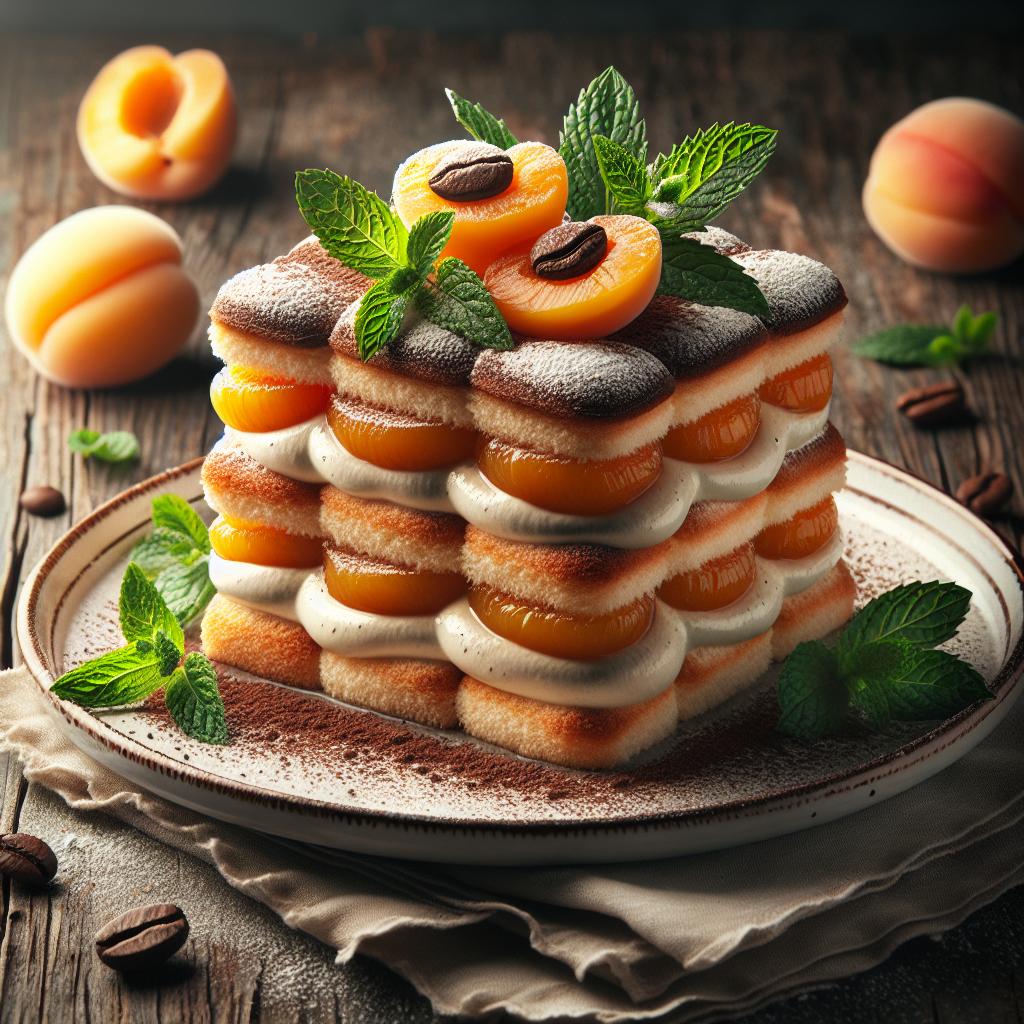 Tiramisú con albaricoques