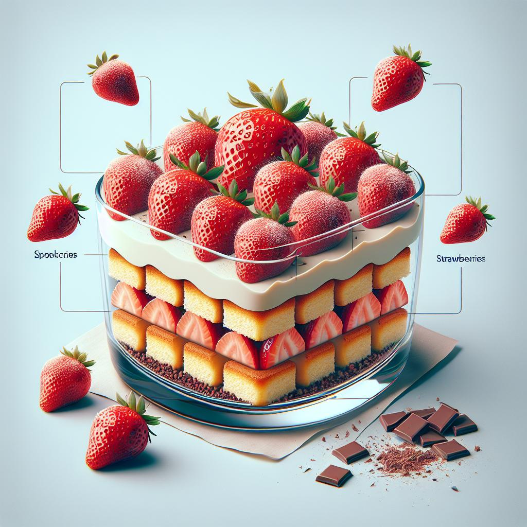 Tiramisú de fresas sin huevos
