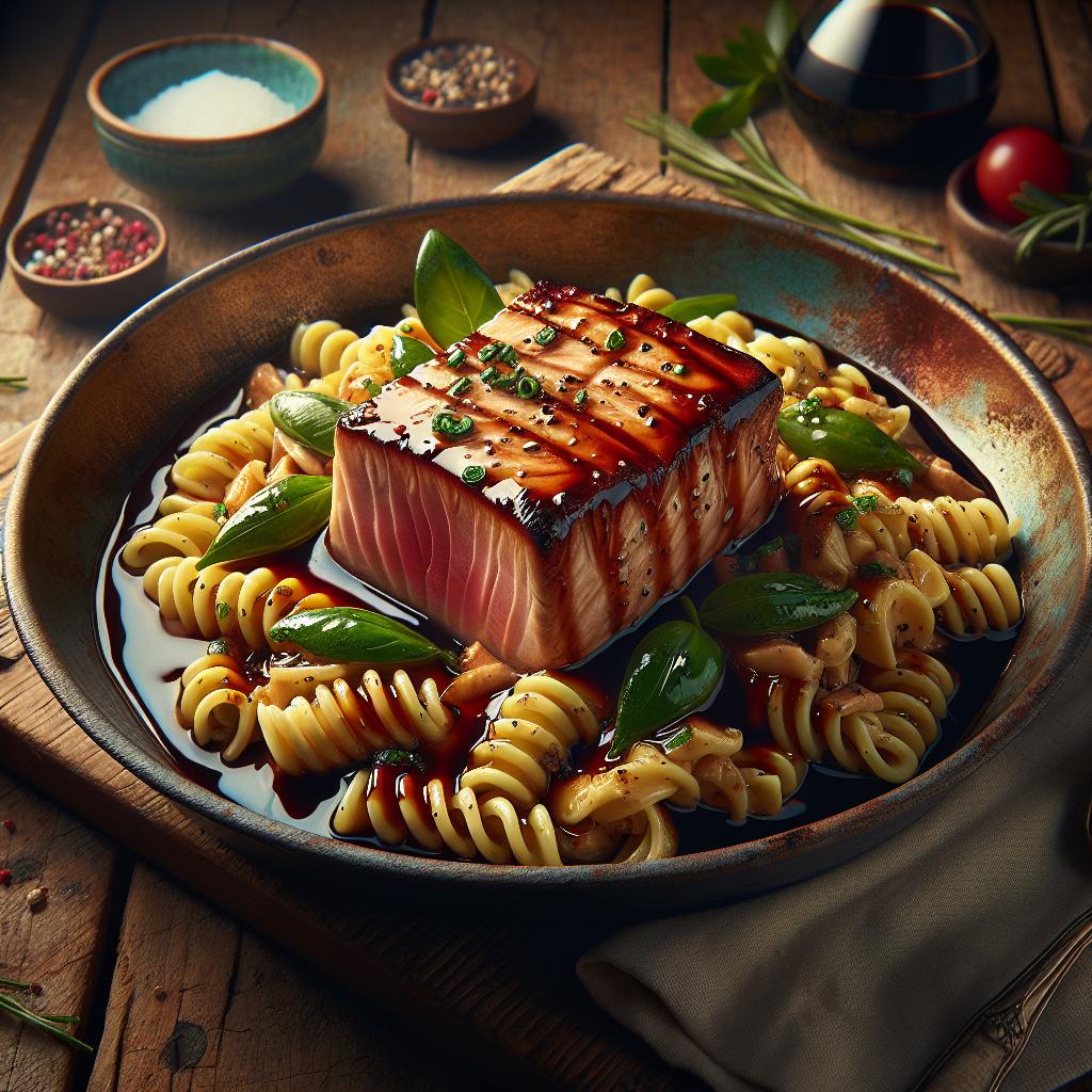Atún glaseado con salsa de soja