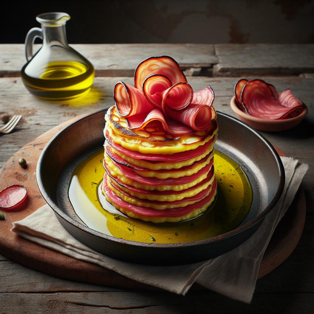 Torretas de farinata de garbanzos y jamón crudo