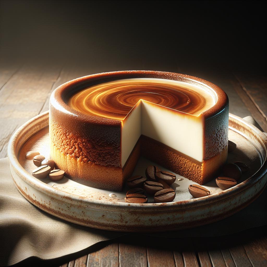 Torta al café con corazón cremoso