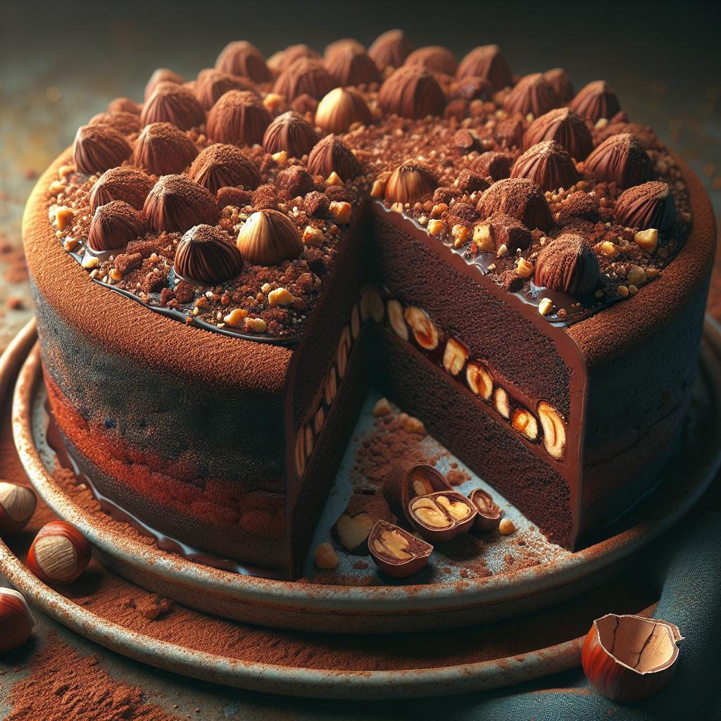 Torta de chocolate y avellanas