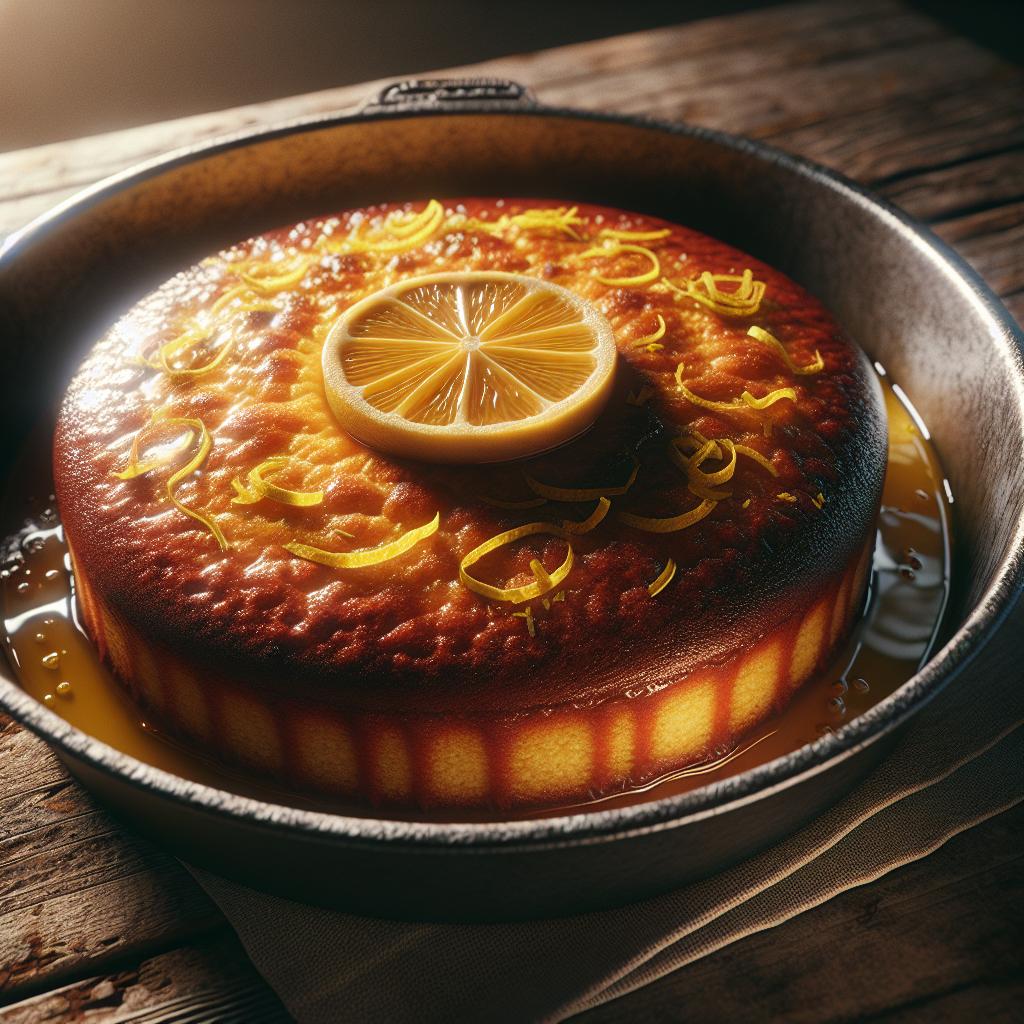 Torta al agua con limón y jengibre