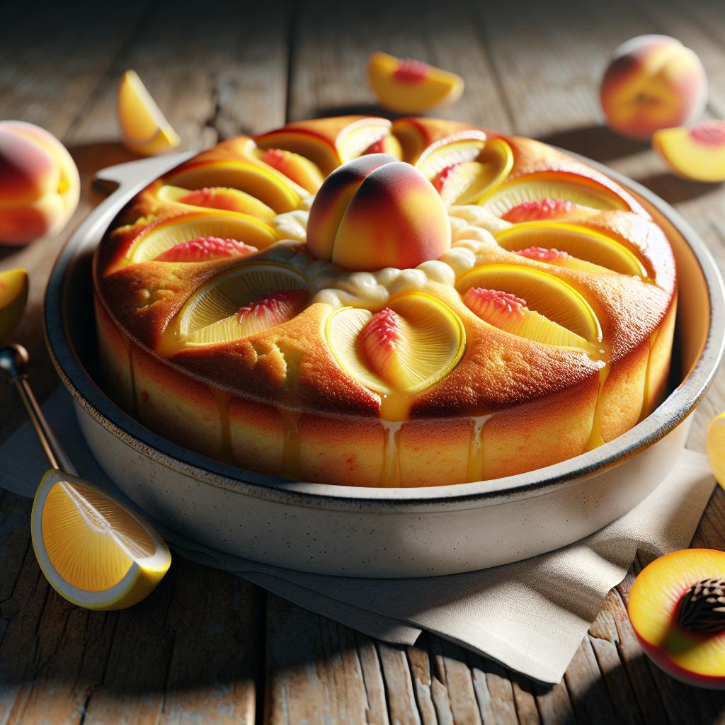 Tarta de melocotón paraguayo y limón