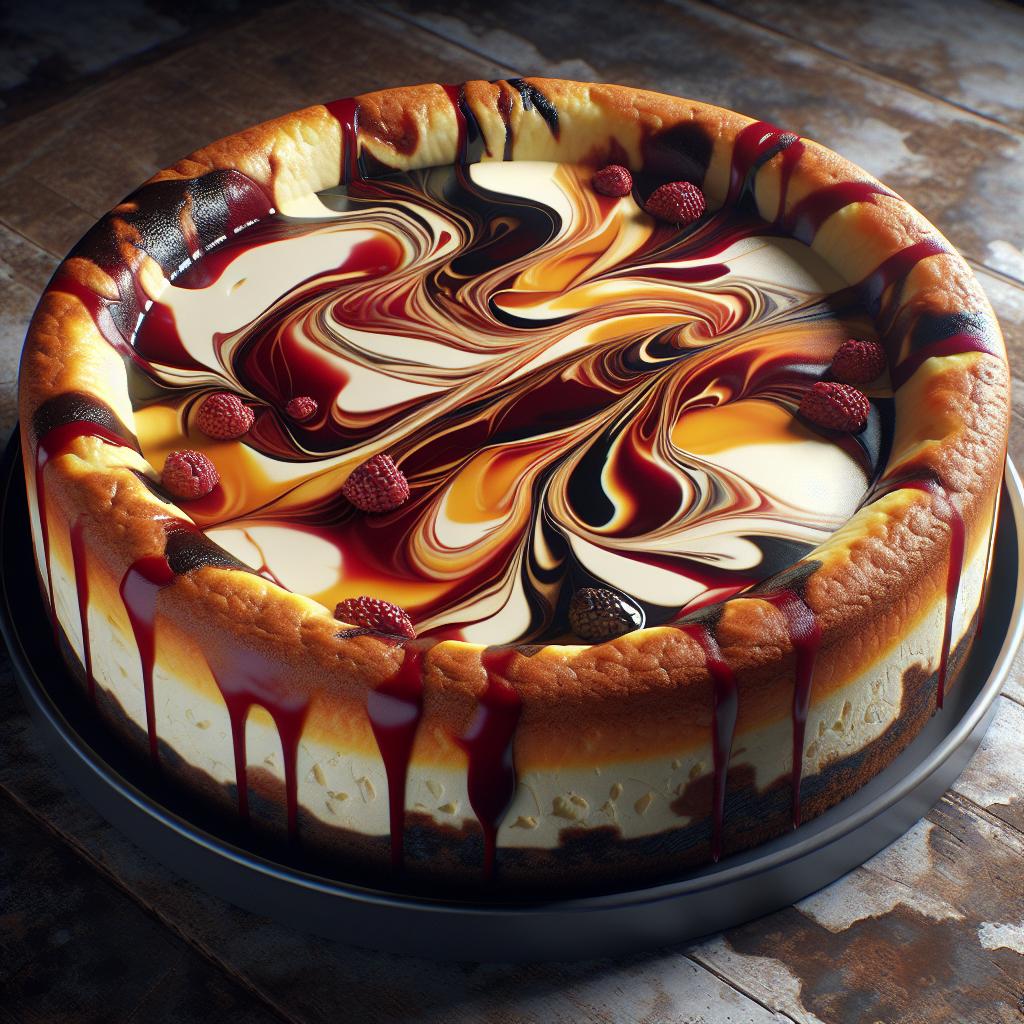Torta cheesecake variegada