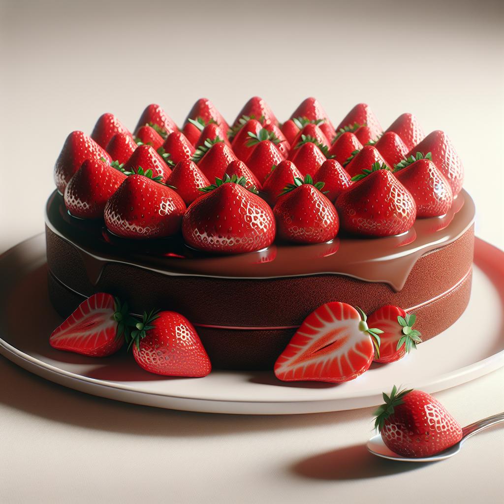 Torta de chocolate y fresas