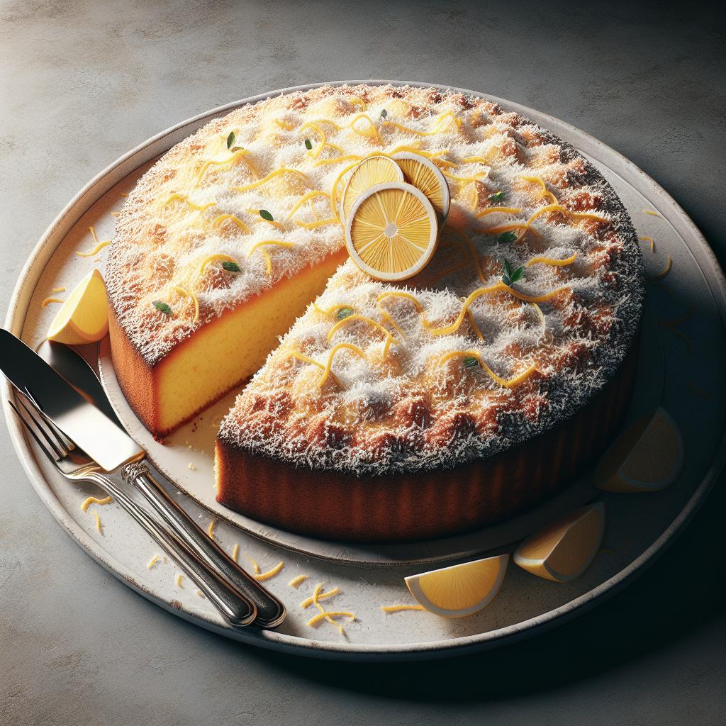 Torta de coco y limón
