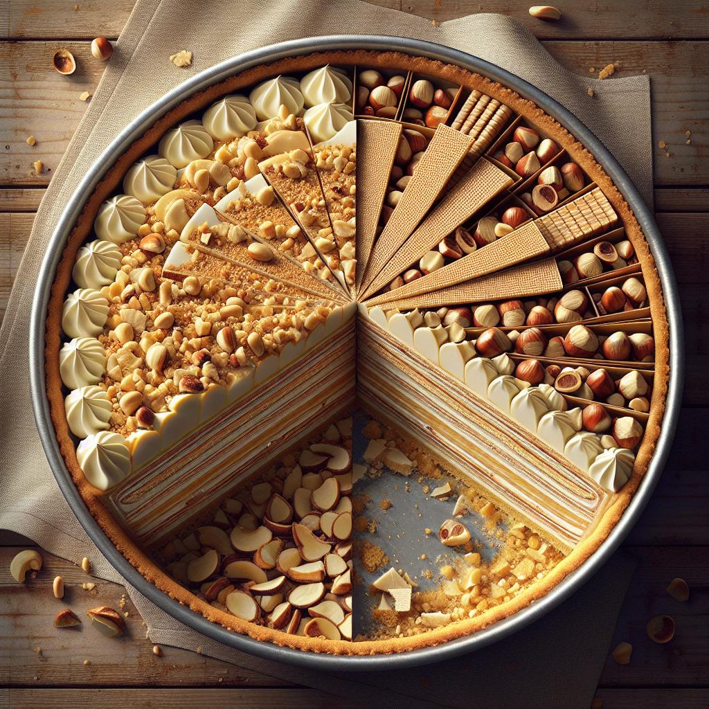 Tarta con crema de wafers de avellana