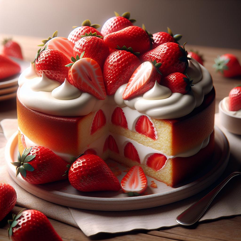 Torta con fresas y mascarpone