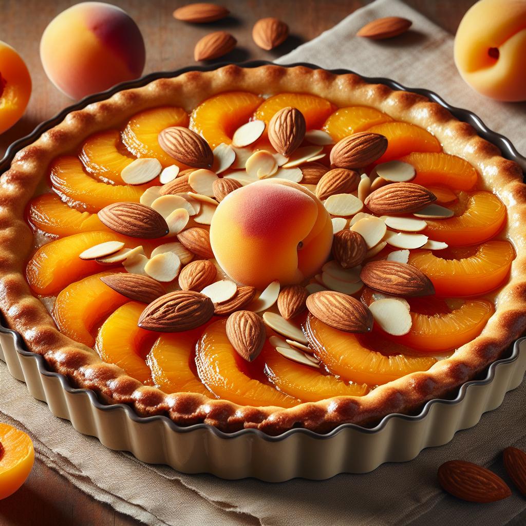 Tarta de albaricoques frescos y almendras