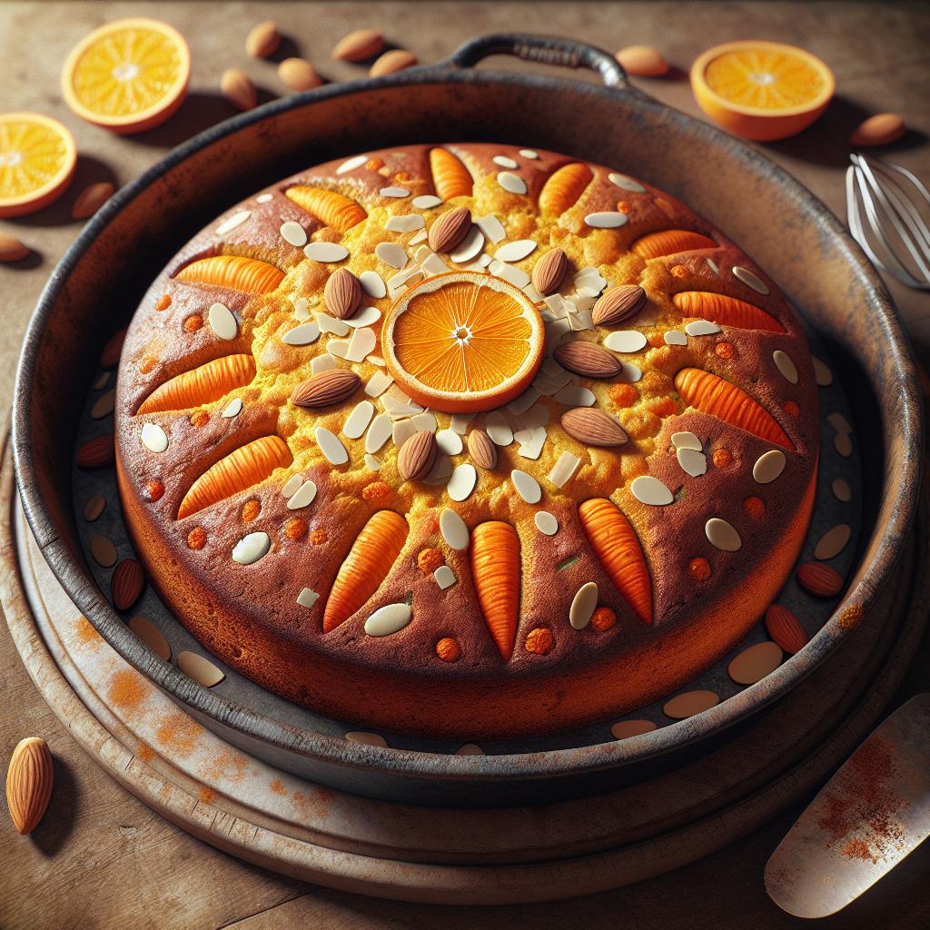 Tarta de zanahorias, almendras y naranja