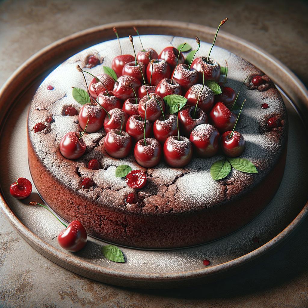 Tarta de chocolate y cerezas