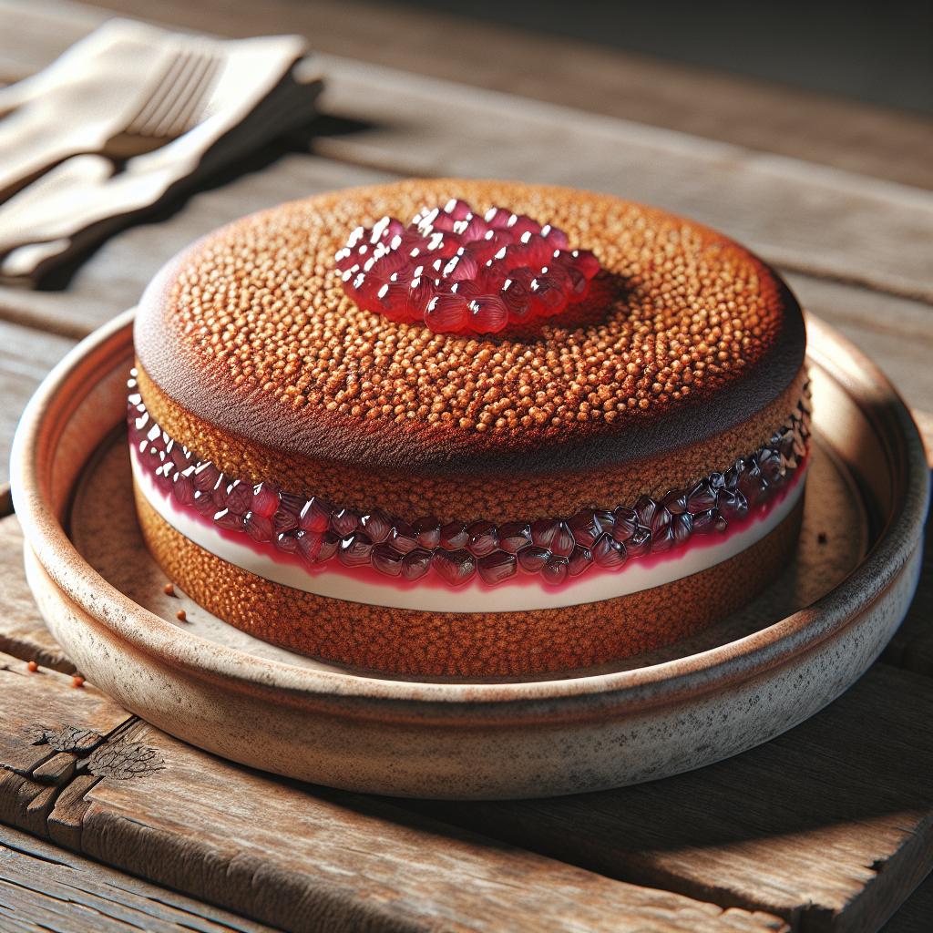 Torta de trigo sarraceno y mermelada