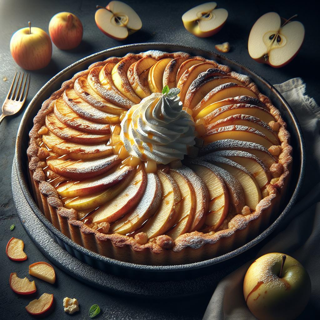 Tarta de manzana con crema pastelera