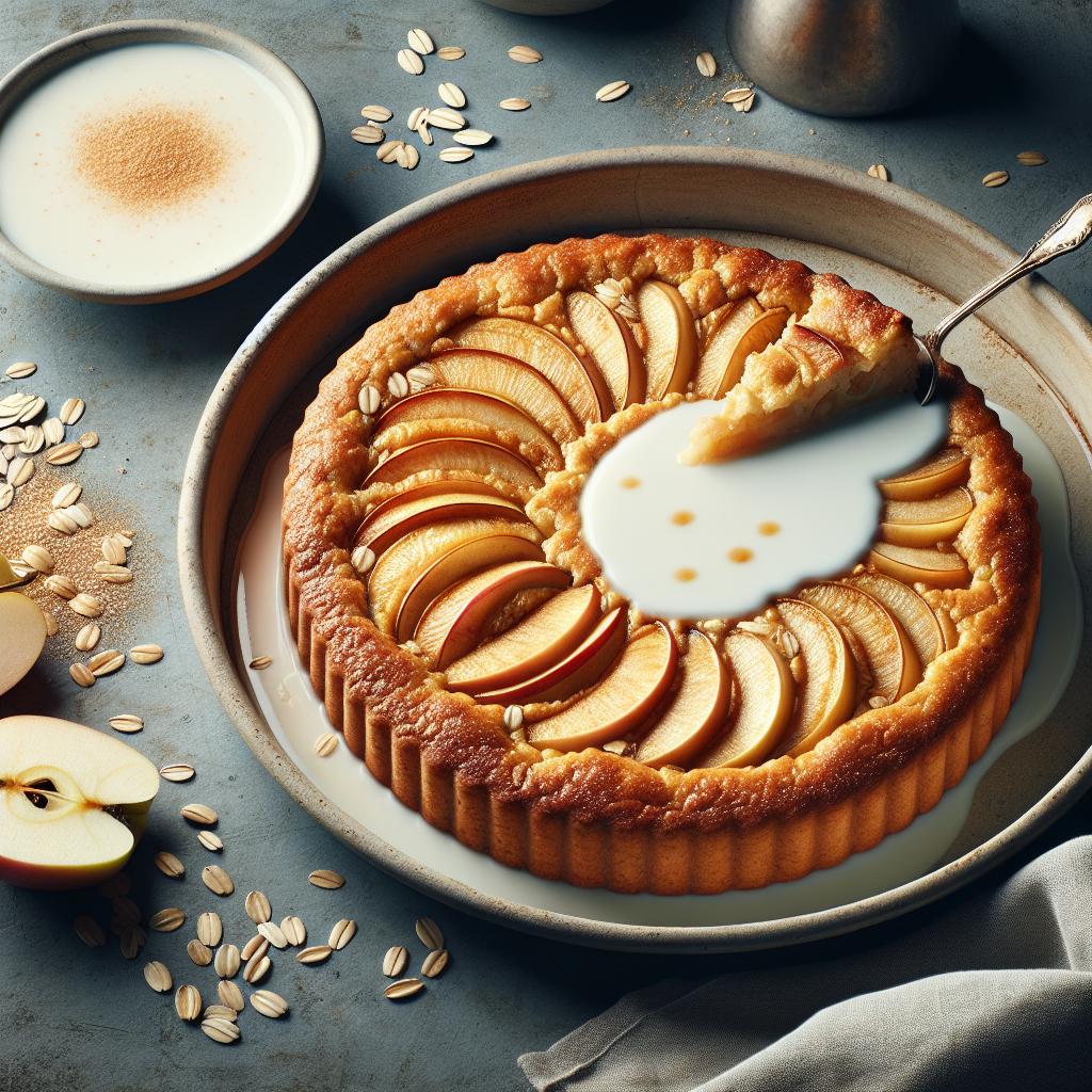 Tarta de manzanas con leche de avena