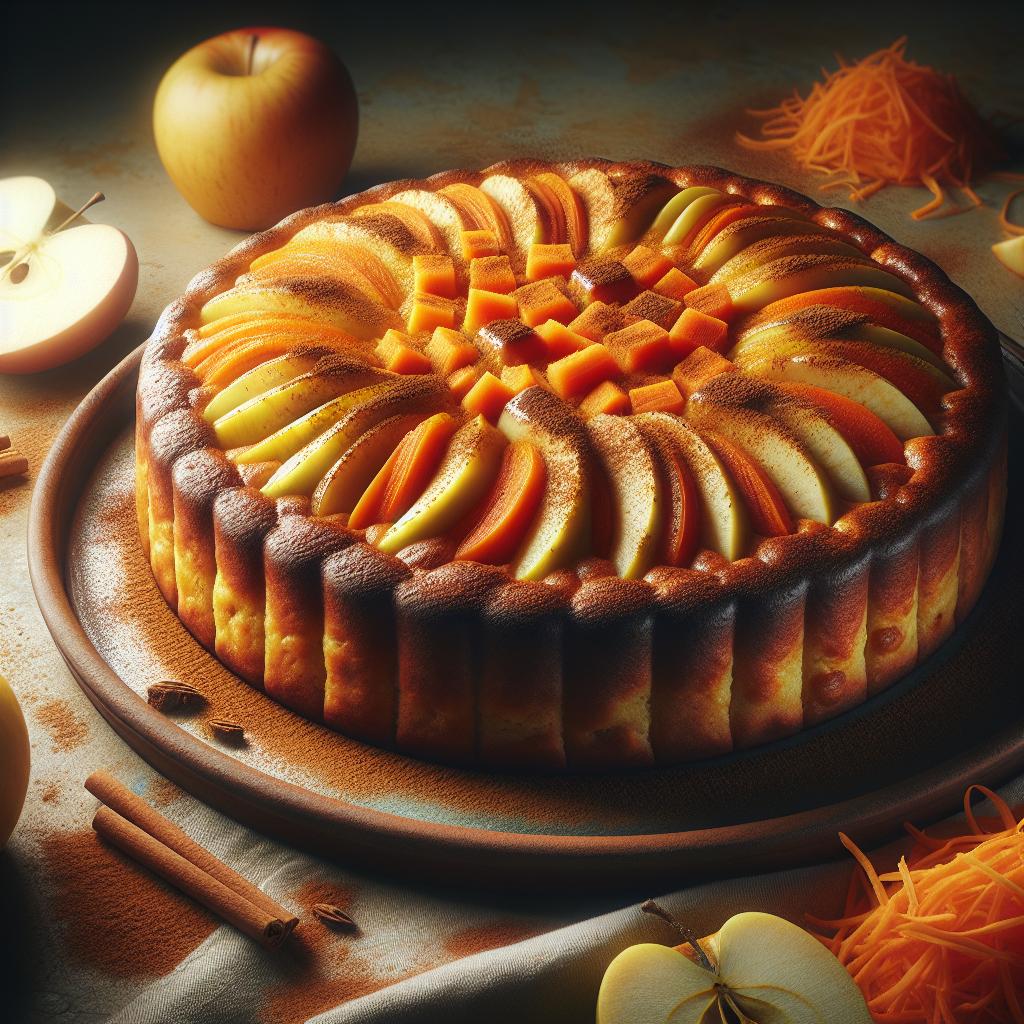 Tarta de manzanas y zanahorias