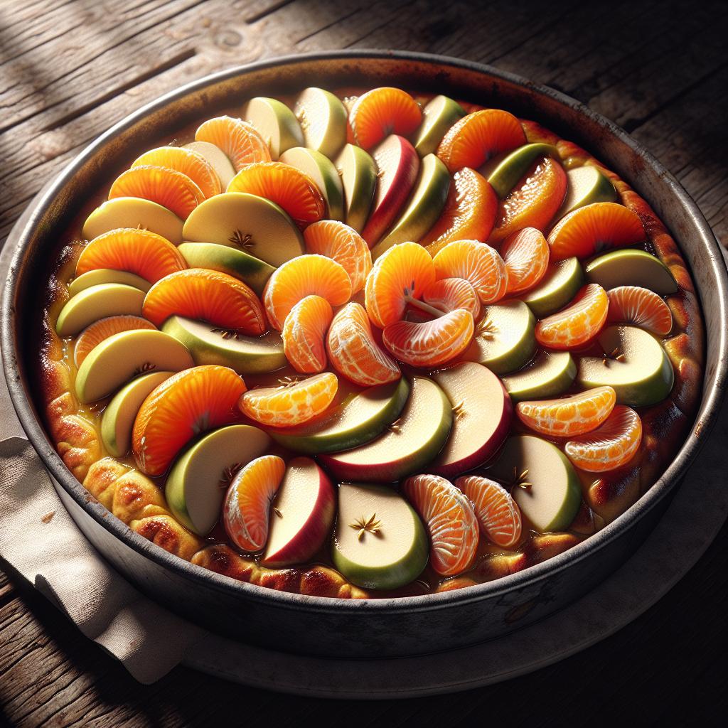 Torta de manzanas y clementinas