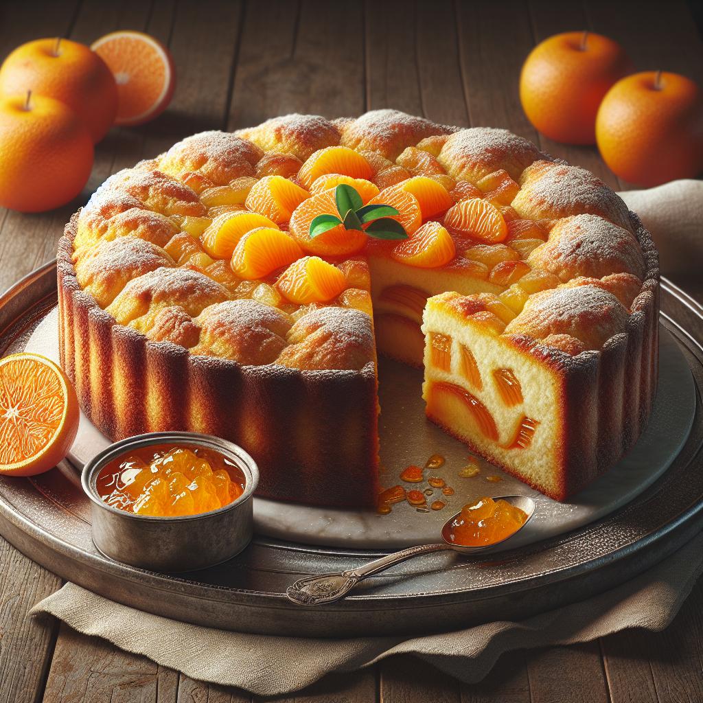 Tarta de manzanas y mermelada de mandarina