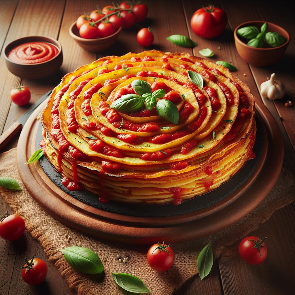 Tarta de patatas con tomate