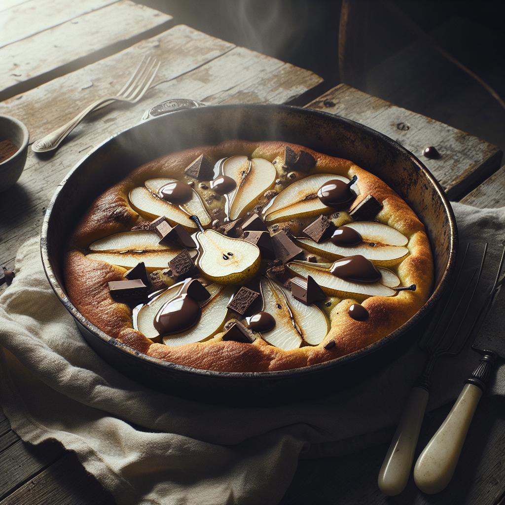 Torta de peras y chispas de chocolate