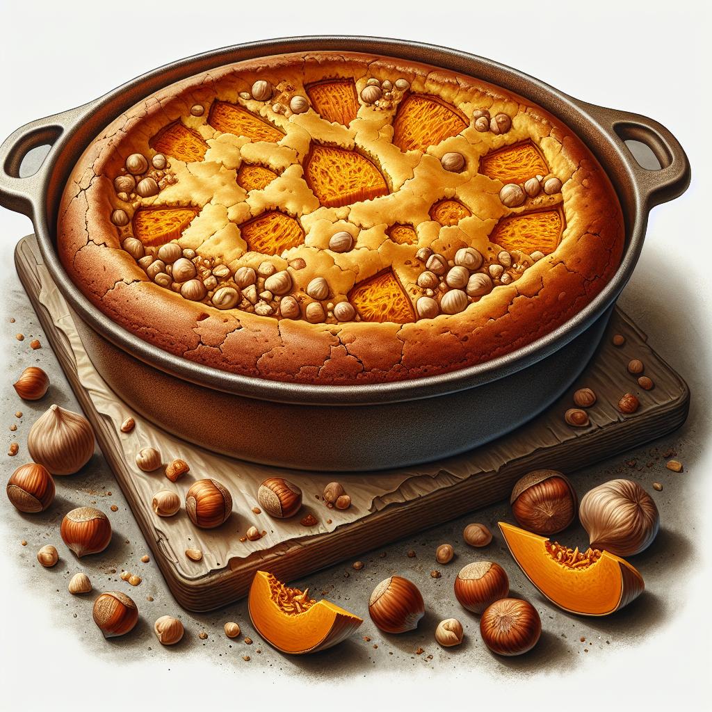 Tarta de calabaza y avellanas