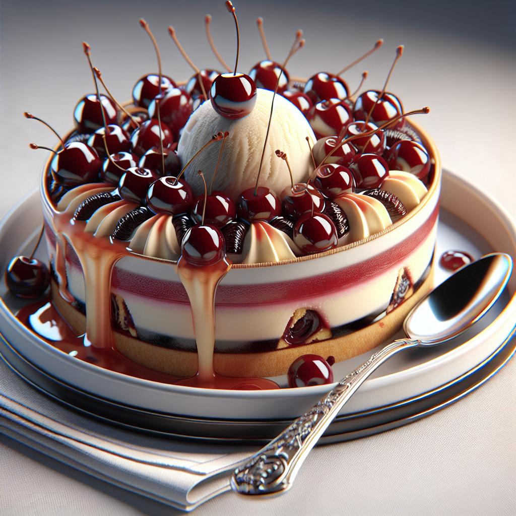 Tarta helada de guindas