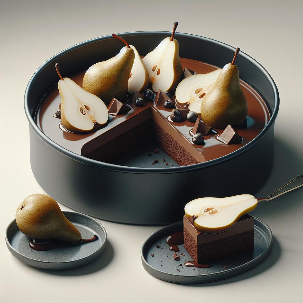 Torta mousse de chocolate y peras
