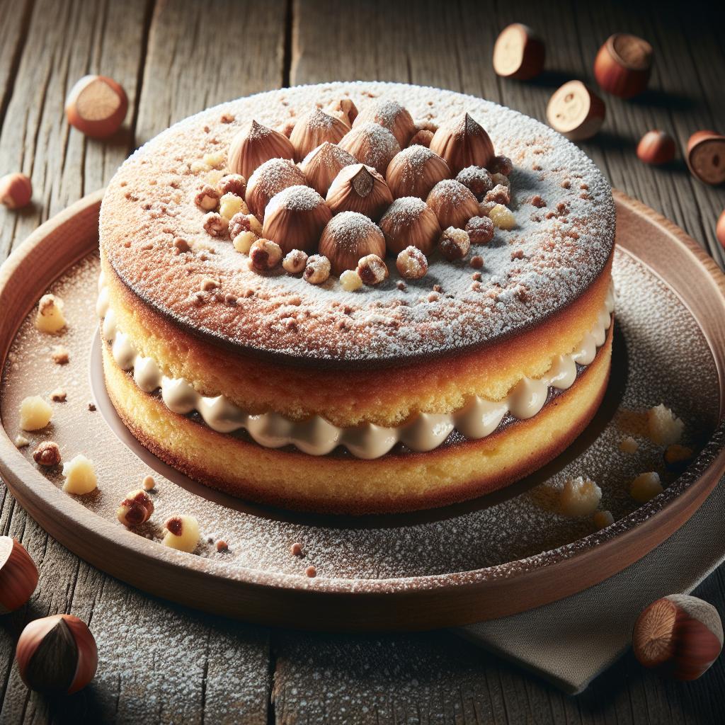 Torta de avellanas y chocolate blanco